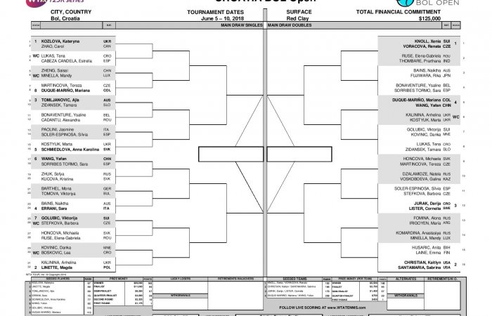 Lot for WTA Croatia Bol Open