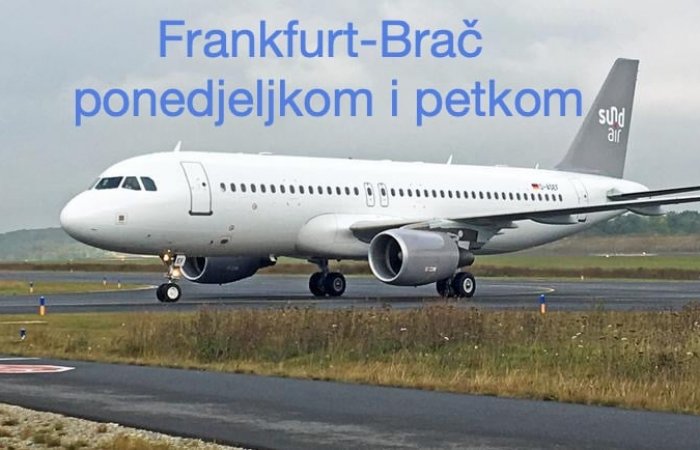 German SundAir flies charter flights Frankfurt - Brač