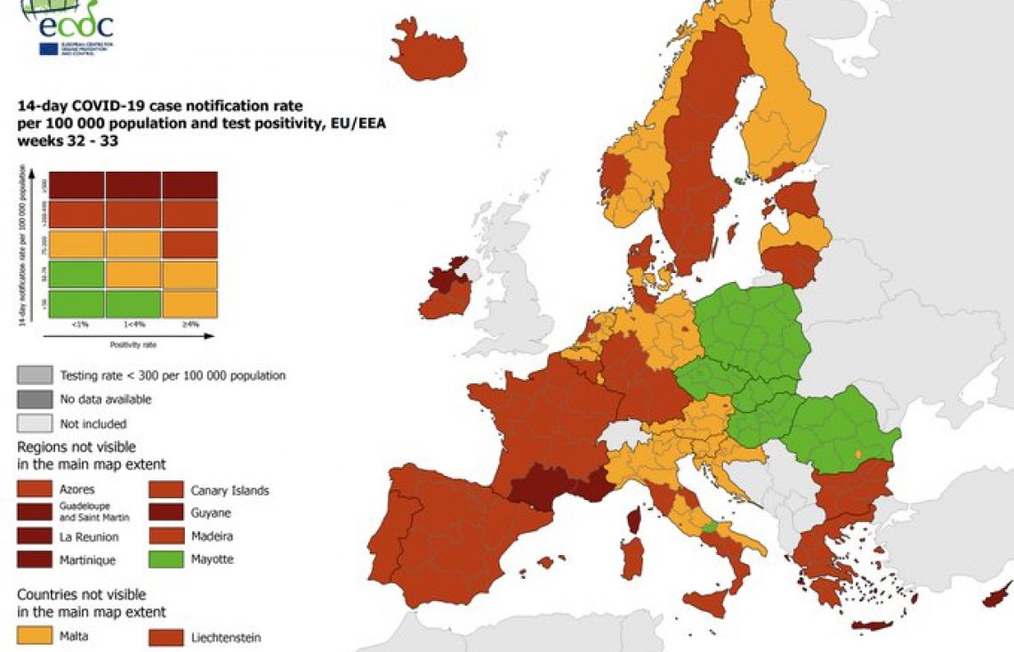 ECDC Corona Map on August 26, 2021: Croatia Remains Orange!